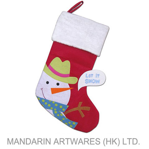 18"L "Let It Snow" Snowman Stocking