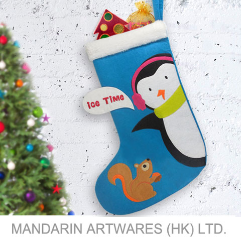 18"L Lovely Penguin "ICE TIME" Stocking