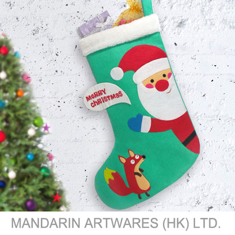 18"L Lovely Santa Claus "MERRY CHRISTMAS" Stocking