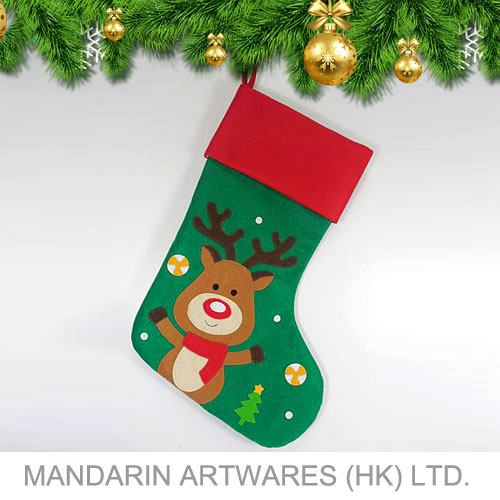 45cmL Reindeer Felt Christmas Stocking