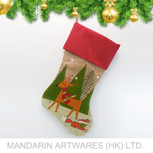 46cmL Reindeer Christmas Stocking