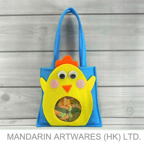 7"H Googly Eyes Chicken Easter Treat Bag with PVC Window
