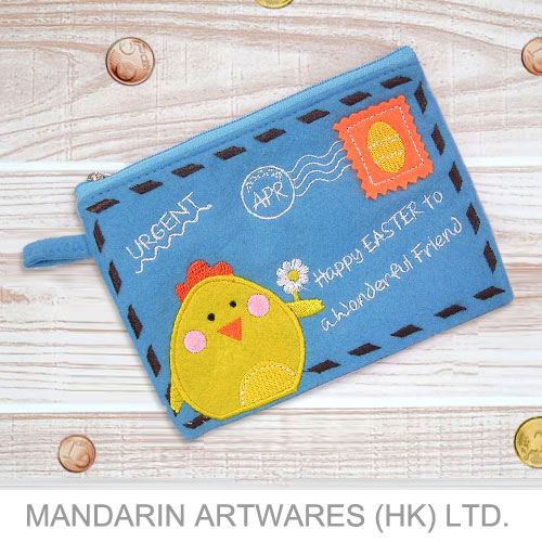 6.5"L x 4.5"W Light Blue Chicken Envelope Purse