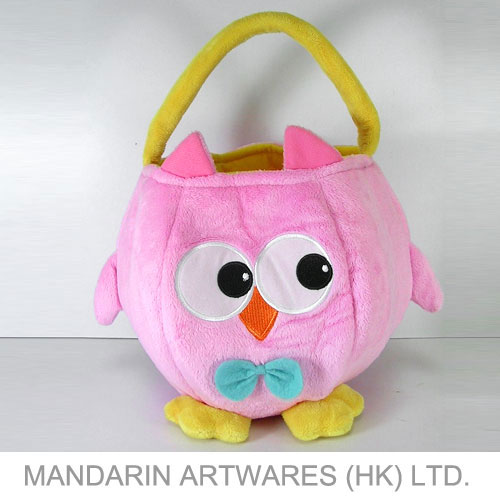 25cmDia Easter Owl Plush Treat Bag
