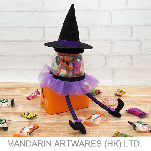 27cmH Purple Witch Hat PET Container