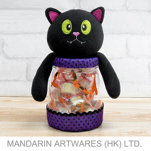 23cmH Black Cat PET Container