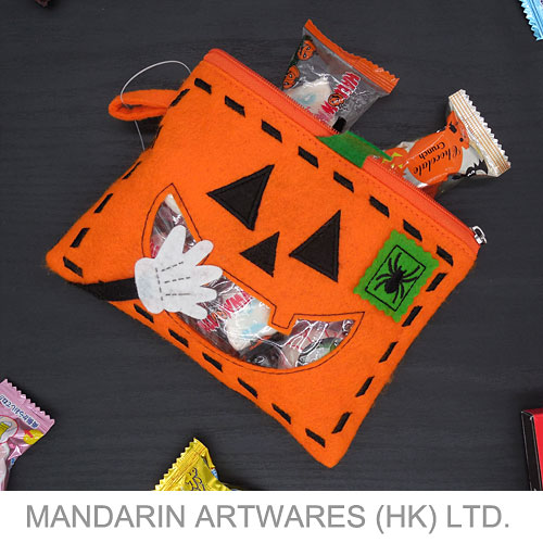 16cmW x 11.5cmL Halloween Pumpkin Candy Purse