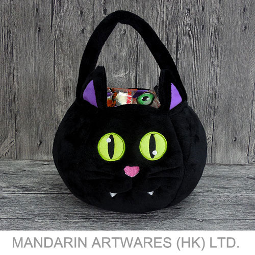 21cmH Black Cat Glow In Dark Treat Bag