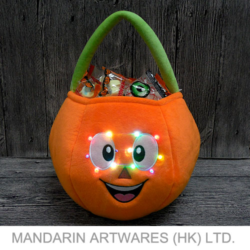 21cmH Pumpkin Plush Bag with LED Light