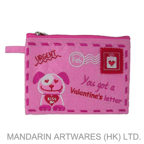 6.5"L x 4.5"W Valentine Dog Envelope Purse
