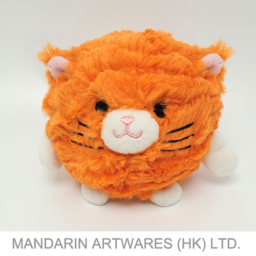 10cmH Furry Soft Squishy Cat Plush Toy (Neon Orange)