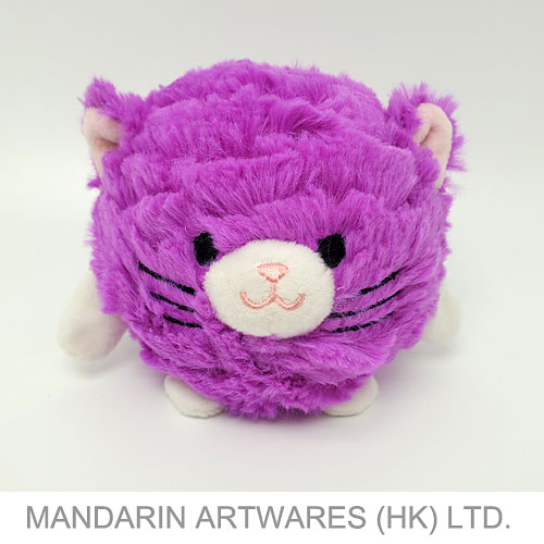 10cmH Furry Soft Squishy Cat Plush Toy (Neon Purple)