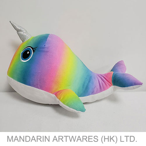 21cmH Adorable Uniwhale Plush (Rainbow)