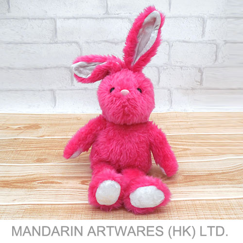 7"H Pink Plush Easter Bunny