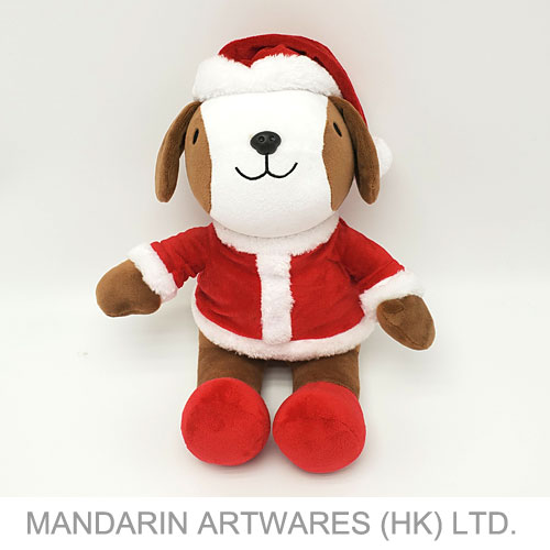 25cmH Cute Sitting Christmas Dog  Plush